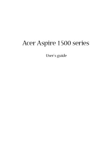 Acer Aspire 1500 Notebook User Manual | Manualzz