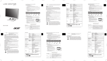 Acer V196WL Monitor Quick Start Guide | Manualzz