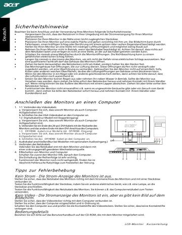 Настройка монитора acer p226hqv