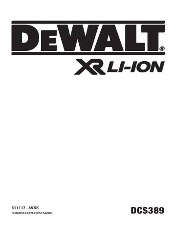 DeWalt DCS389 Cordless reciprocating saw Instruction manual | Manualzz