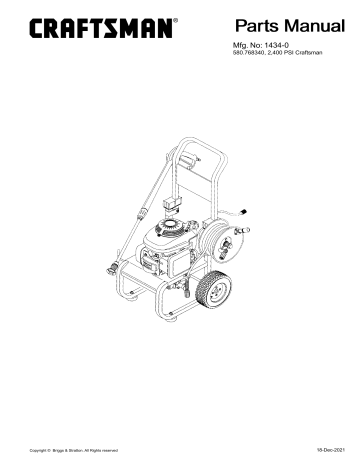 Simplicity 580.768340, 2,400 PSI Craftsman Manual | Manualzz