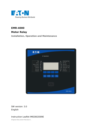 Eaton EMR 4000 motor relay User Guide | Manualzz