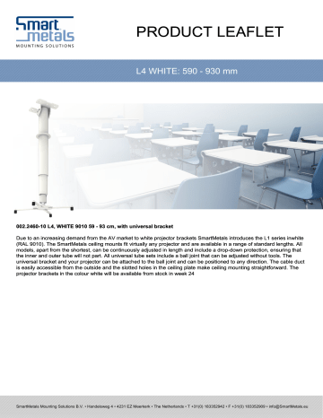 SmartMetals 002.2460-10 Projector Mount Leaflet | Manualzz