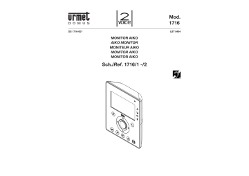 urmet domus 1716/1 Bedienungsanleitung | Manualzz