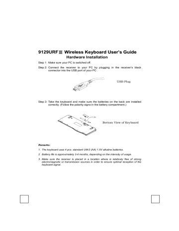 Behavior Tech Computer E5XKB9129URF3 WirelessKeyboard User Manual | Manualzz