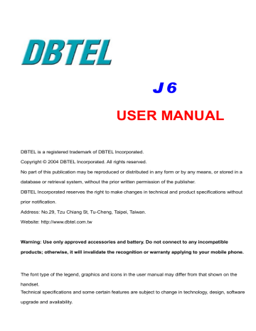 Dbtel Bw3db-2068c Pcsband Gsm Phone User Manual 