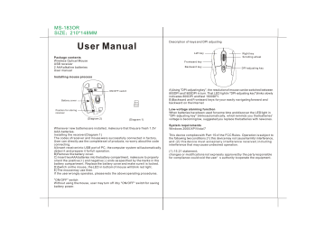 Dongguan Newmen Electronics Technology V4P-MS183OR MOUSE User Manual | Manualzz