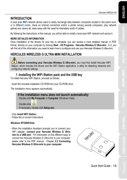 Guillemot Corp S.A. NAM5090690 HerculesWireless G USB Ultra-mini User Manual