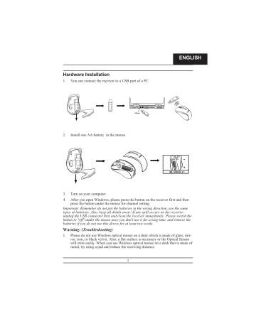 KYE Systems Corp FSUGMZHD TRAVELER1000 User Manual | Manualzz