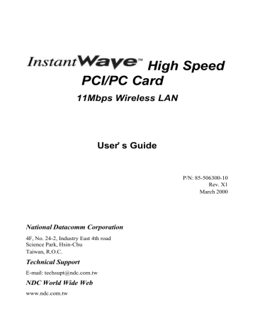 National Datacomm IOU0610S02 PCMCIACard User Manual | Manualzz