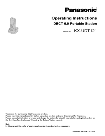 Panasonic Corporation of North America ACJ96NKX-UDT121 DECT6.0 Cordless Telephone Handset User Manual | Manualzz