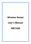 Pro-Nets Technology WR 750R wireless router User's Manual
