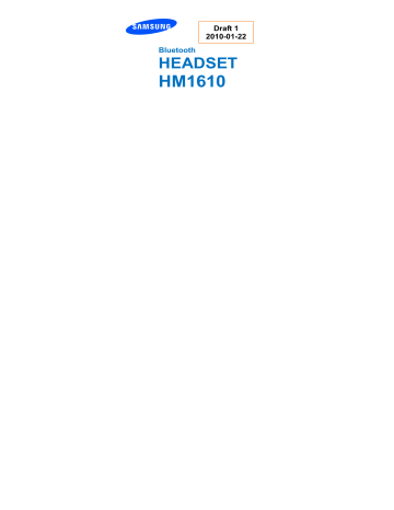 Samsung Electronics A3LHM1610 BluetoothMono Headset User Manual | Manualzz