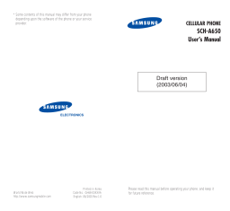 Samsung Electronics A3LSCHA650 Tri-ModeDual-Band Analog/ PCS Phone User Manual