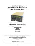 Technisonic Industries TDFM-136A Operating Instructions