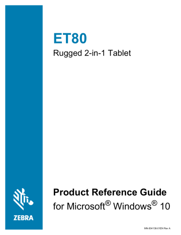 Zebra ET80/ET85 Product Reference Guide | Manualzz