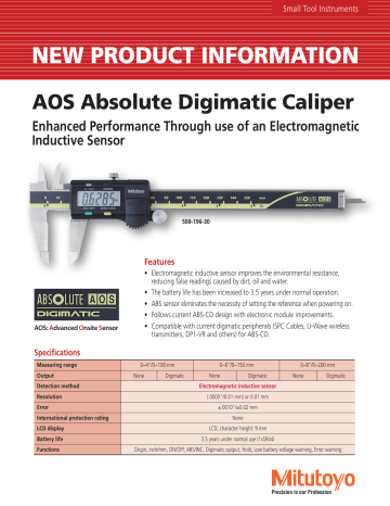 Mitutoyo Advanced Onsite Sensor Aos Absolute Scale Digital