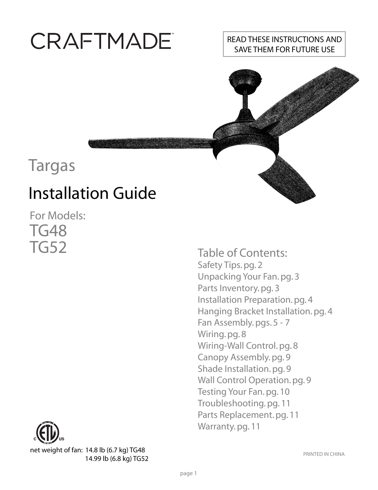 Craftmade Ceiling Fan Installation Manual Shelly Lighting
