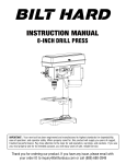 BILT HARD 2.3-Amp 8 inch 5-Speed Drill Press User Manual