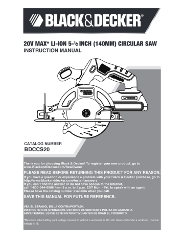 BLACK+DECKER 20V MAX 5-1/2-Inch Cordless Circular Saw BDCCS20C