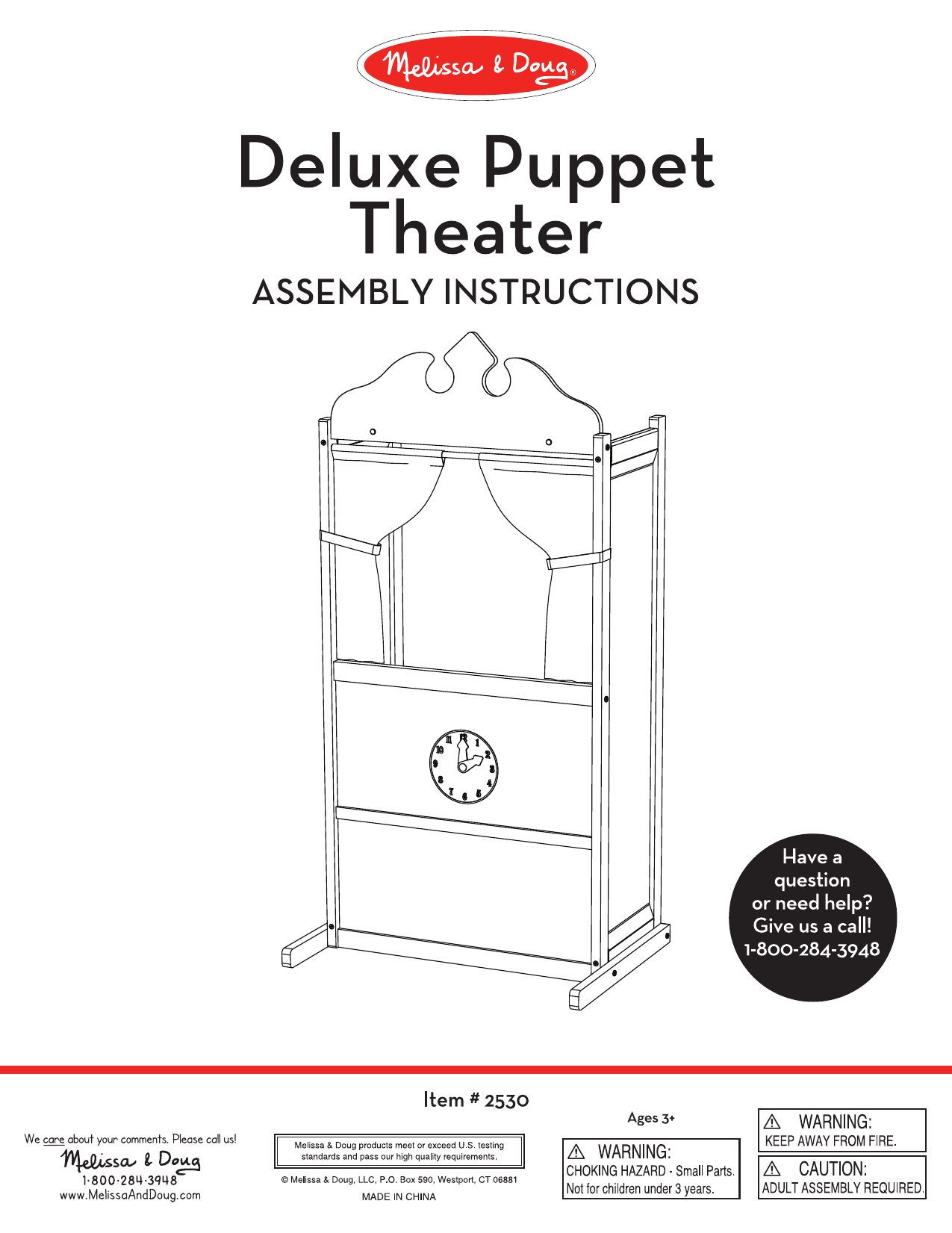 Melissa & Doug Deluxe Puppet Theater - Sturdy Wooden Construction - Puppet  Show Theater For Kids