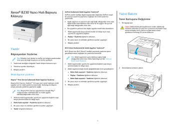 Xerox B230 Printer Kullanici rehberi | Manualzz