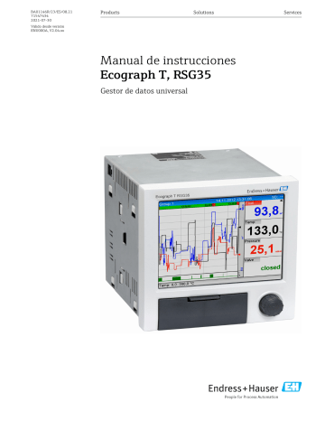 Endres+Hauser Ecograph T, RSG35 Instrucciones de operación | Manualzz