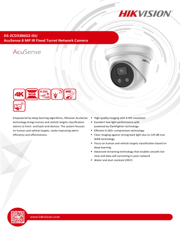 Hikvision DS-2CD3386G2-IS(U) Network Camera Data Sheet | Manualzz