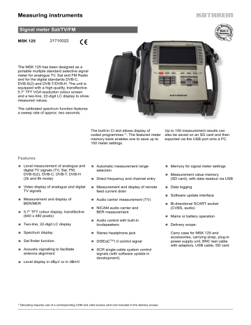 Kathrein MSK 125 Electricity Meter Leaflet | Manualzz