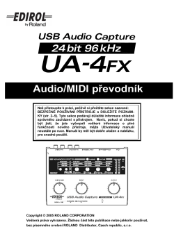Roland UA-4FX - Manual, Owner's manual, User guide, User manual 
