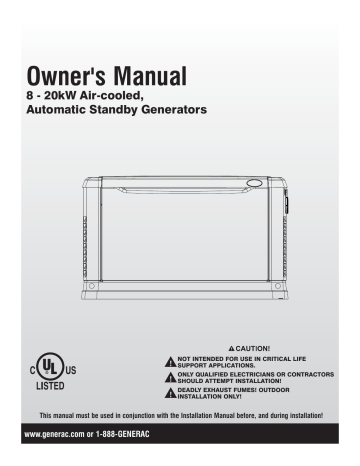 Generac G0058721, 14 kW G0058721 Owner's manual | Manualzz