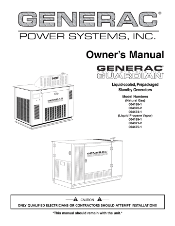 Generac Guardian Kw Owners Manual