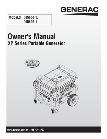 Generac XP8000E 005606R1 Portable Generator Owner's Manual | Manualzz