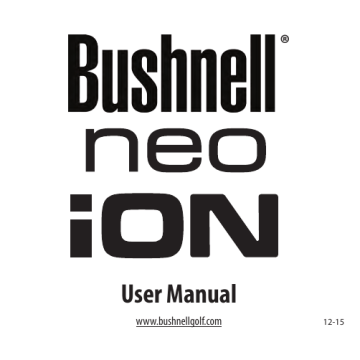 Bushnell Neo Ion User Manual | Manualzz