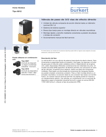 Burkert клапан электромагнитный 6012