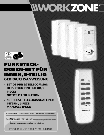 Workzone GT-9000 GT-FSI-06 Indoor Remote Control Socket Assortment ...