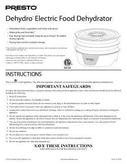 Presto Dehydro Electric Food Dehydrator with Adjustable Temperature  Control, 06302 