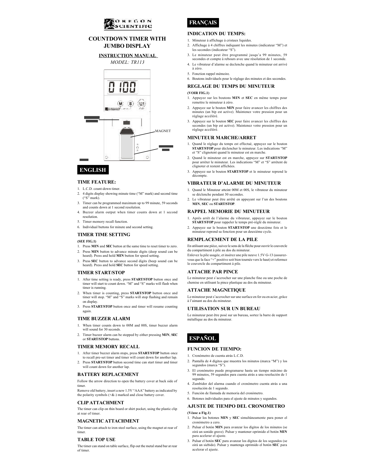 Oregon Scientific Radio Controlled Projector Alarm Clock
