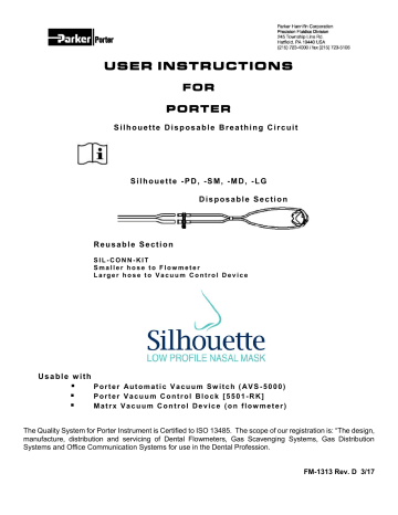 Porter Silhouette-MD, Silhouette-PD User Instructions | Manualzz