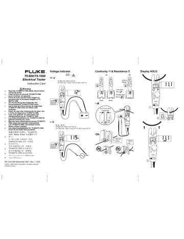 Fluke T5-1000 Instruction Card | Manualzz