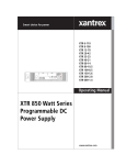 Xantrex XTR 12-70, XTR 20-42, XTR 40-21, XTR 60-14 Operating Manual