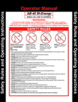 Upright AB-46 Bi-Energy Operator's Manual