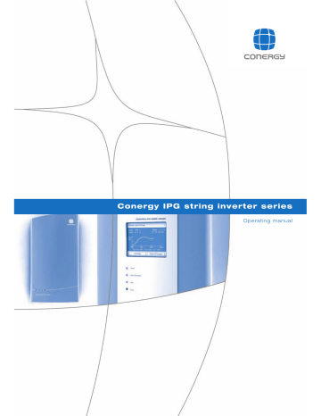 Conergy IPG 4000 vision, IPG Series Operating Manual | Manualzz