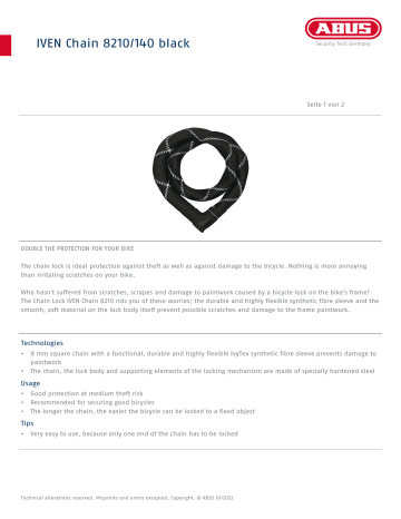 ABUS 4003318882883 IVEN Chain 8210/140 schwarz Technical data | Manualzz