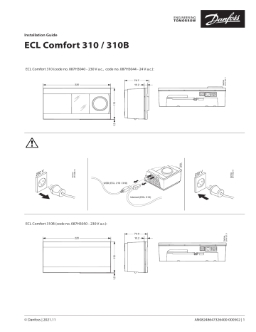 Danfoss ECL Comfort 310 /310B Installation Guide | Manualzz