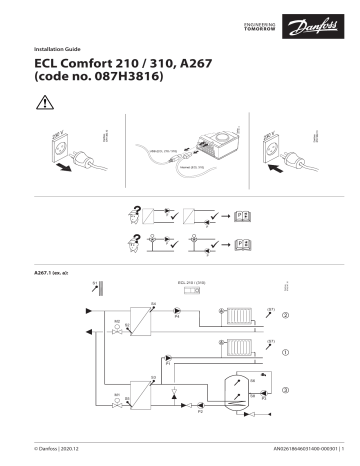 Danfoss A267 ECL Comfort 210 Installation Guide | Manualzz