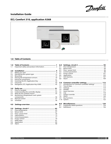 Danfoss A368 ECL Comfort 310 Operating Guide | Manualzz