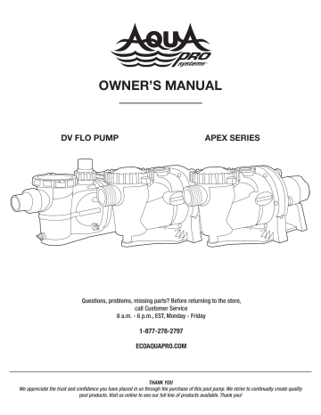 Aqua PRO APEX Series Owner's Manual | Manualzz