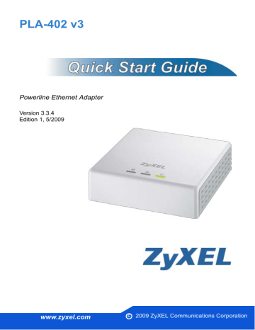 ZyXEL Communications PLA-402 v3 Quick Start Manual | Manualzz