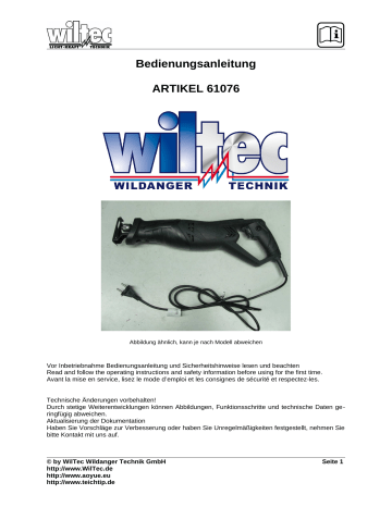WilTec 61076 Bedienungsanleitung | Manualzz